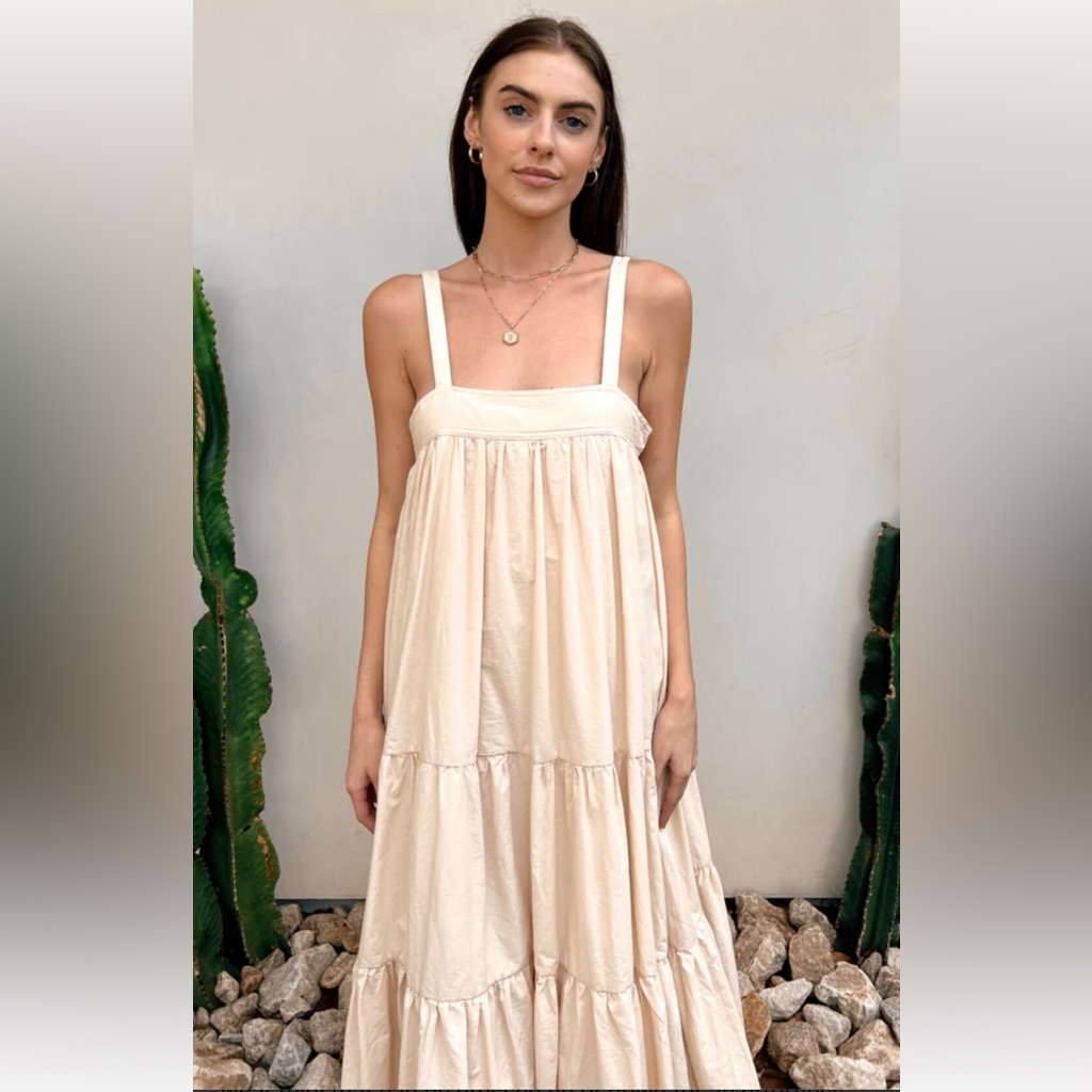 Nwt Araminta James Sunset Tiered Dress Sand L